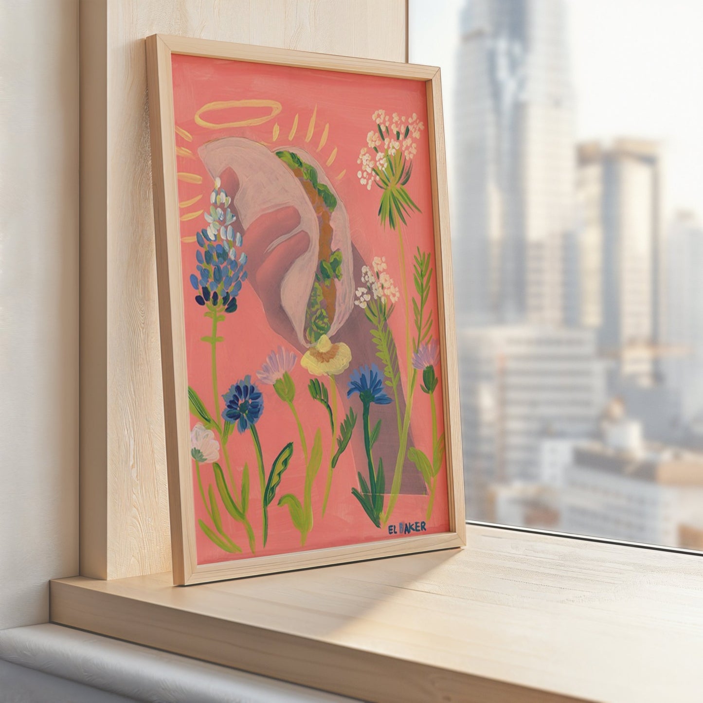 Texas Wildflowers Taco Print - El Baker Art