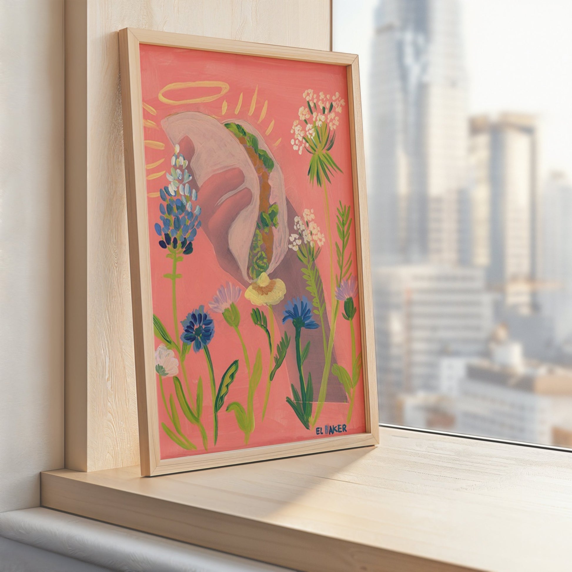 Texas Wildflowers Taco Print - El Baker Art