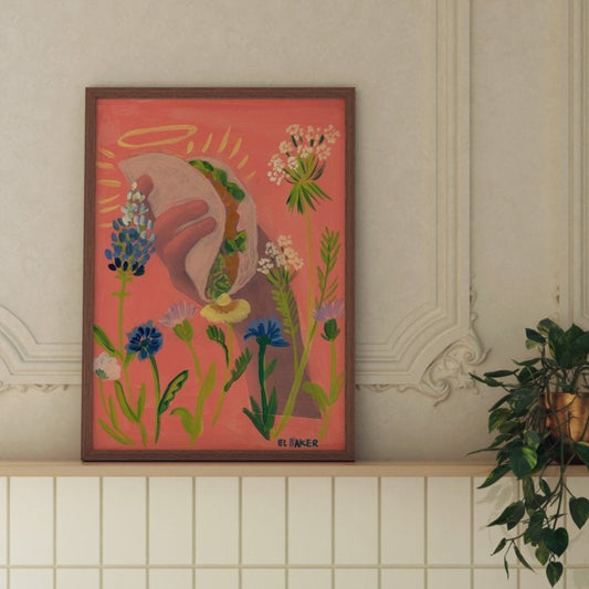 Texas Wildflowers Taco Print - El Baker Art