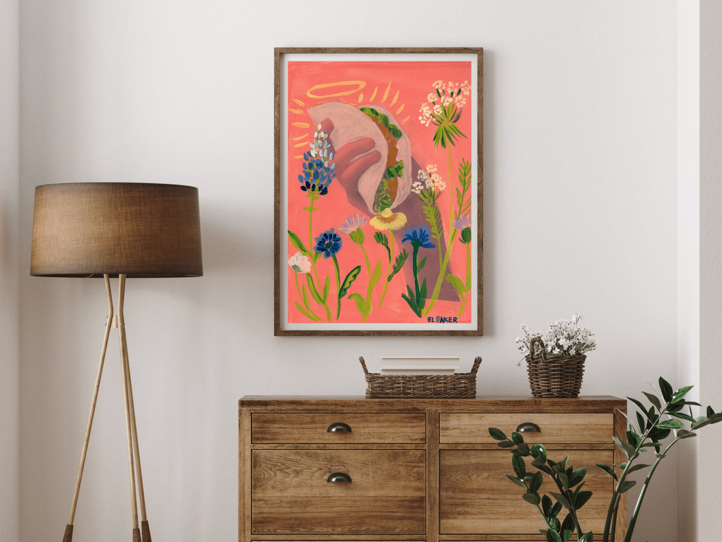 Texas Wildflowers Taco Print - El Baker Art