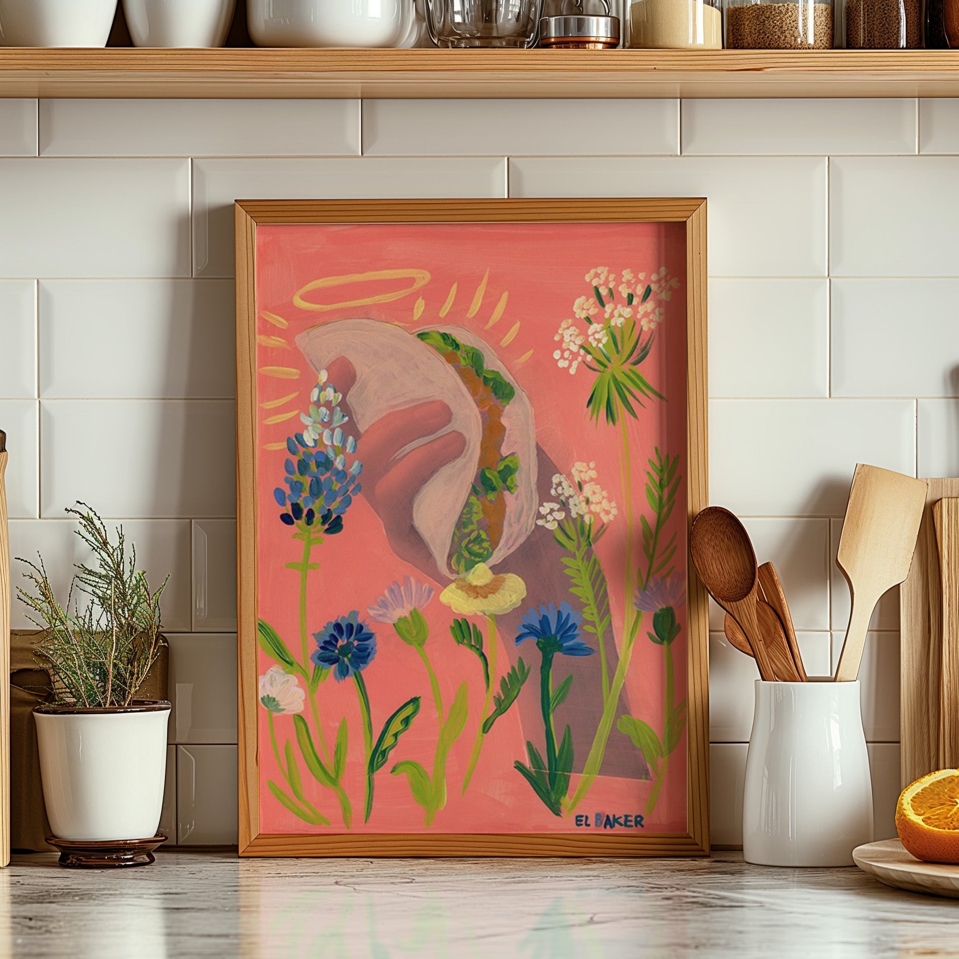 Texas Wildflowers Taco Print - El Baker Art