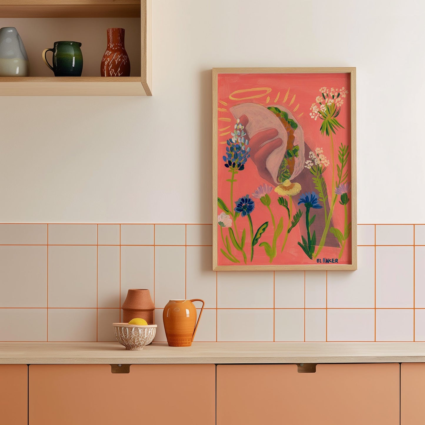 Texas Wildflowers Taco Print - El Baker Art