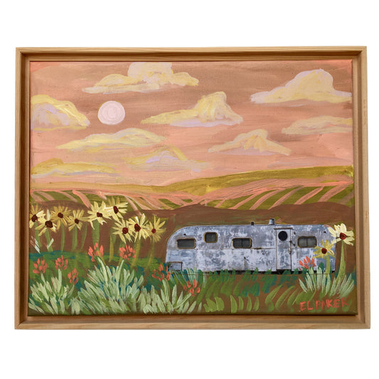 Vintage Airstream Collage Original Artwork - El Baker Art