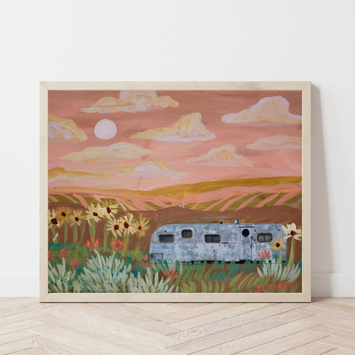 Vintage Airstream Travel Trailer Print - El Baker Art