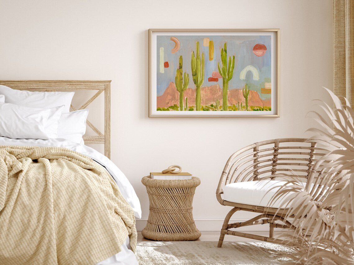 Vintage Arizona Desert Landscape Print - El Baker Art