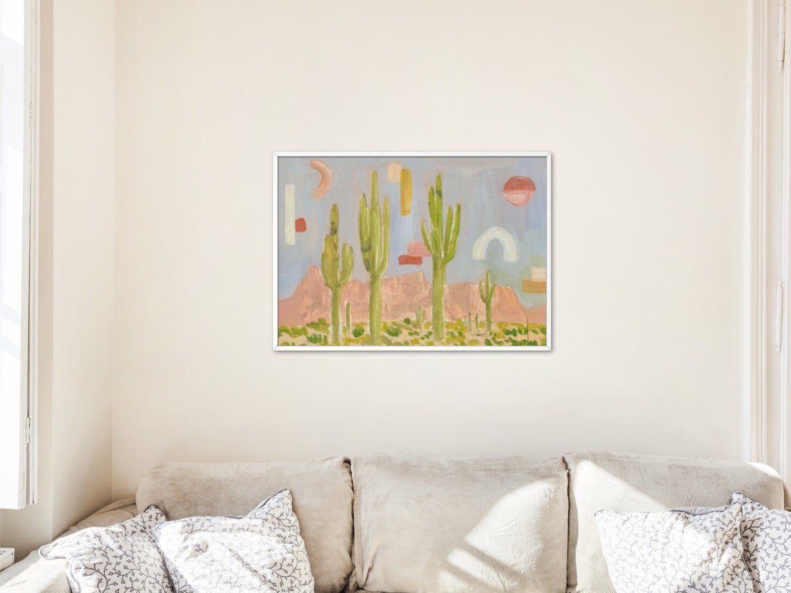Vintage Arizona Desert Landscape Print - El Baker Art