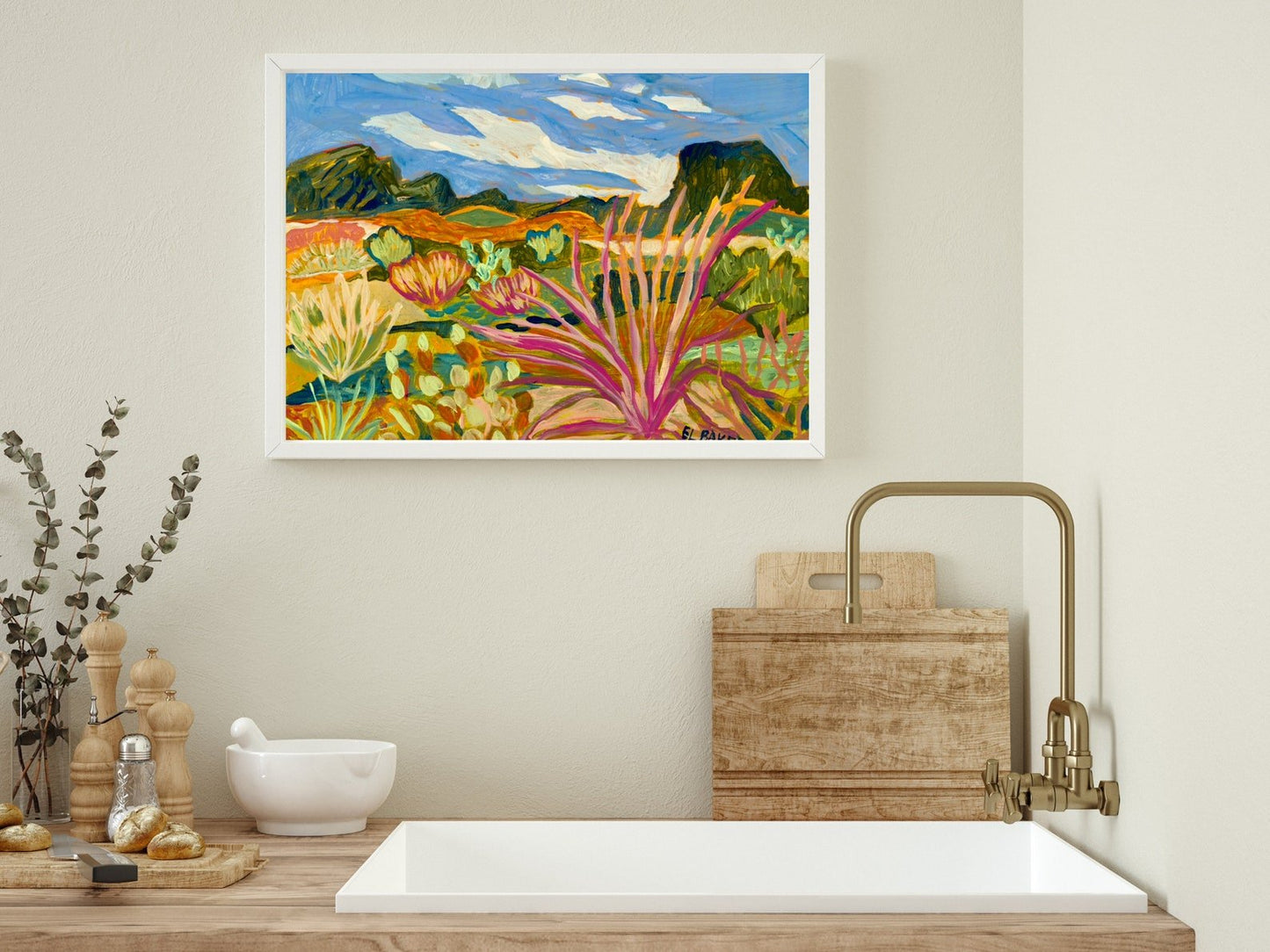 West Texas Desert Plants Print - El Baker Art