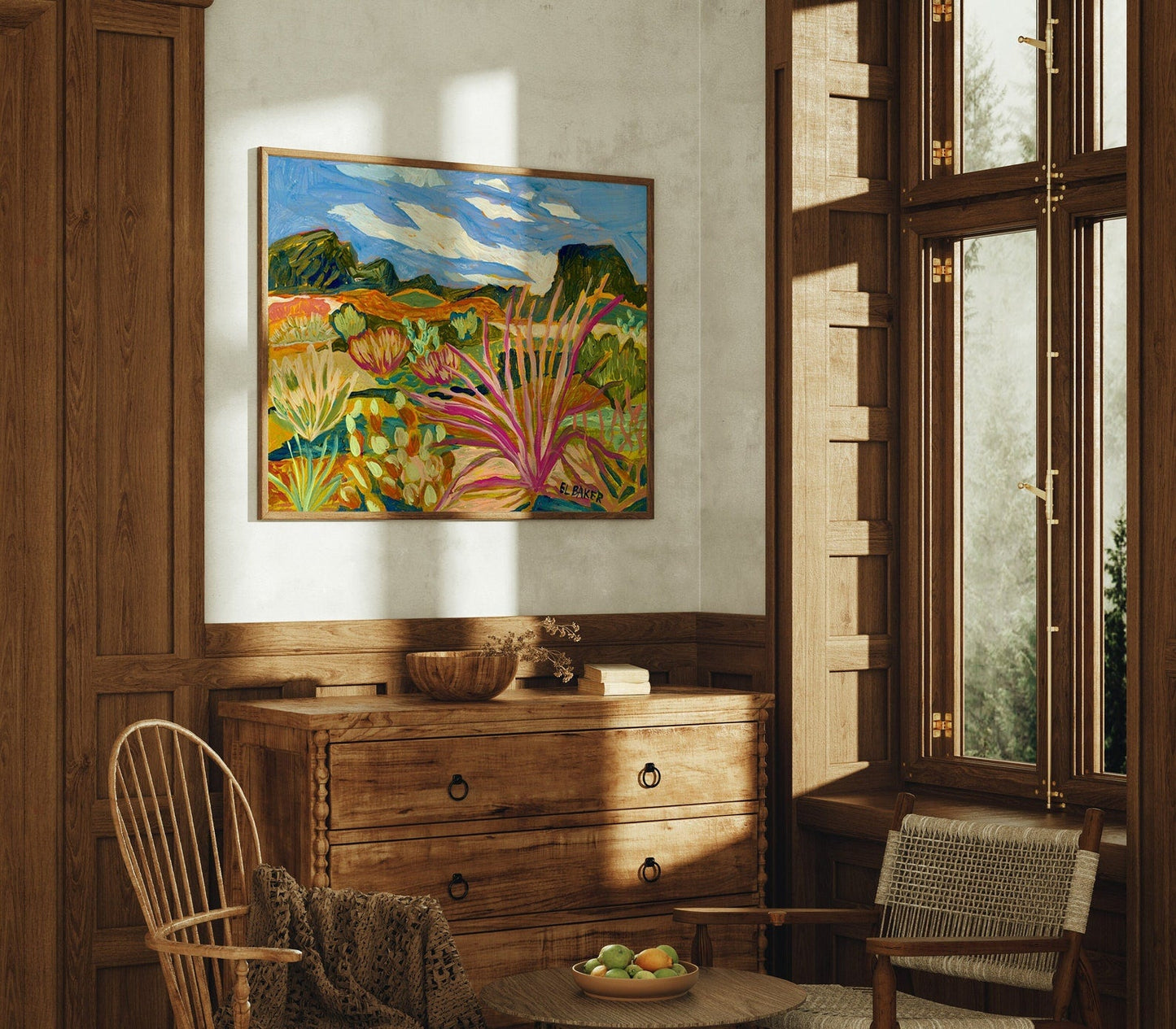 West Texas Desert Plants Print - El Baker Art