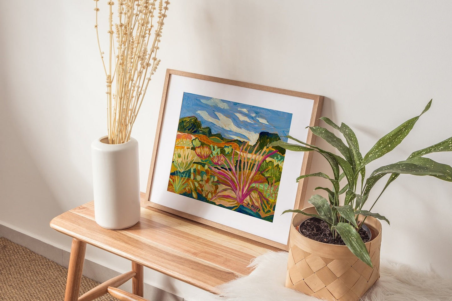 West Texas Desert Plants Print - El Baker Art