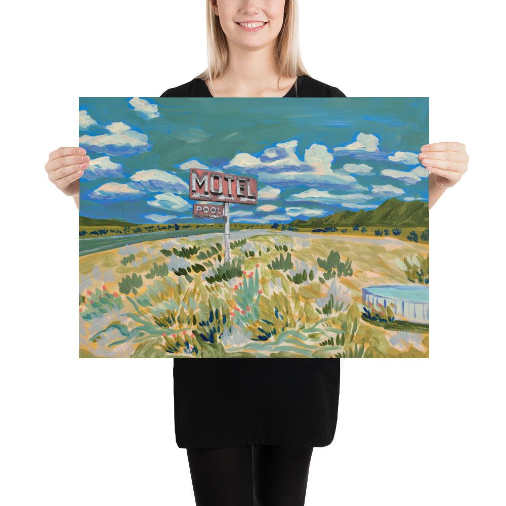 West Texas Motel Collage Print - El Baker Art
