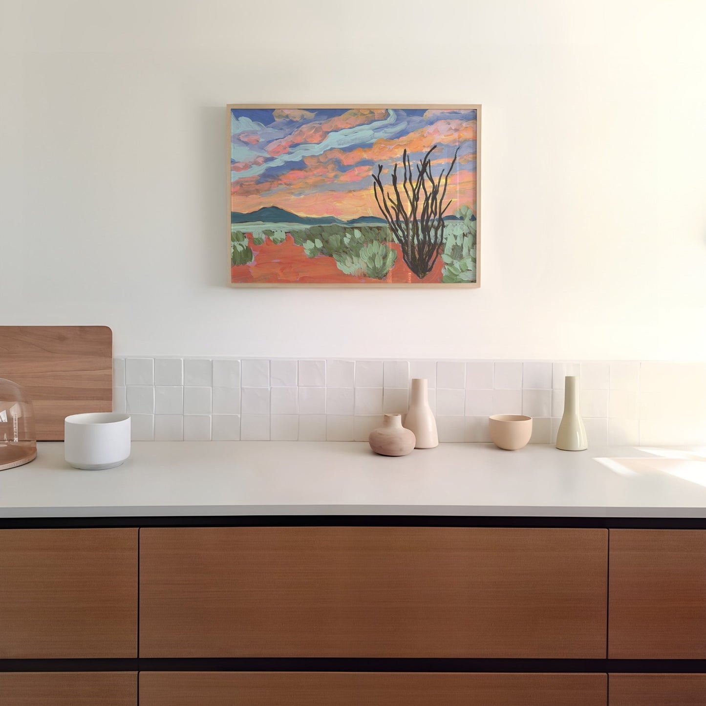 West Texas Ocotillo Sunset Print - El Baker Art