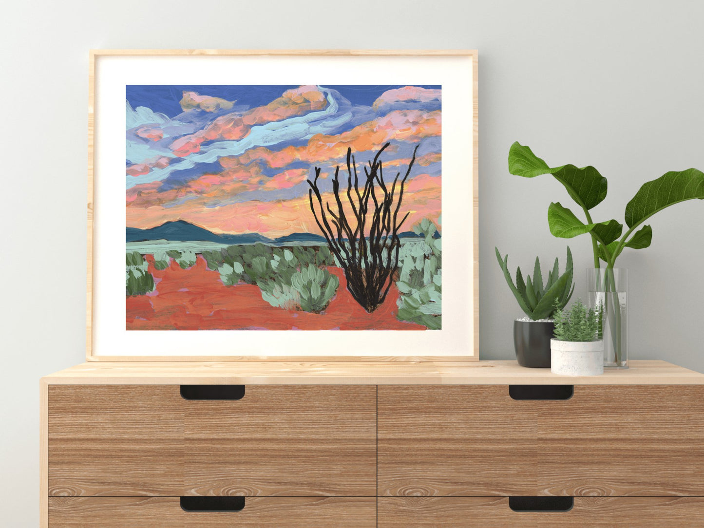 West Texas Ocotillo Sunset Print - El Baker Art