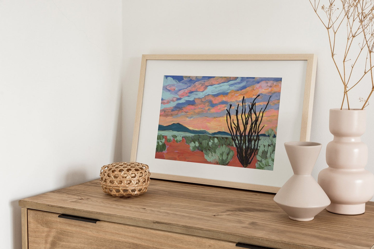 West Texas Ocotillo Sunset Print - El Baker Art