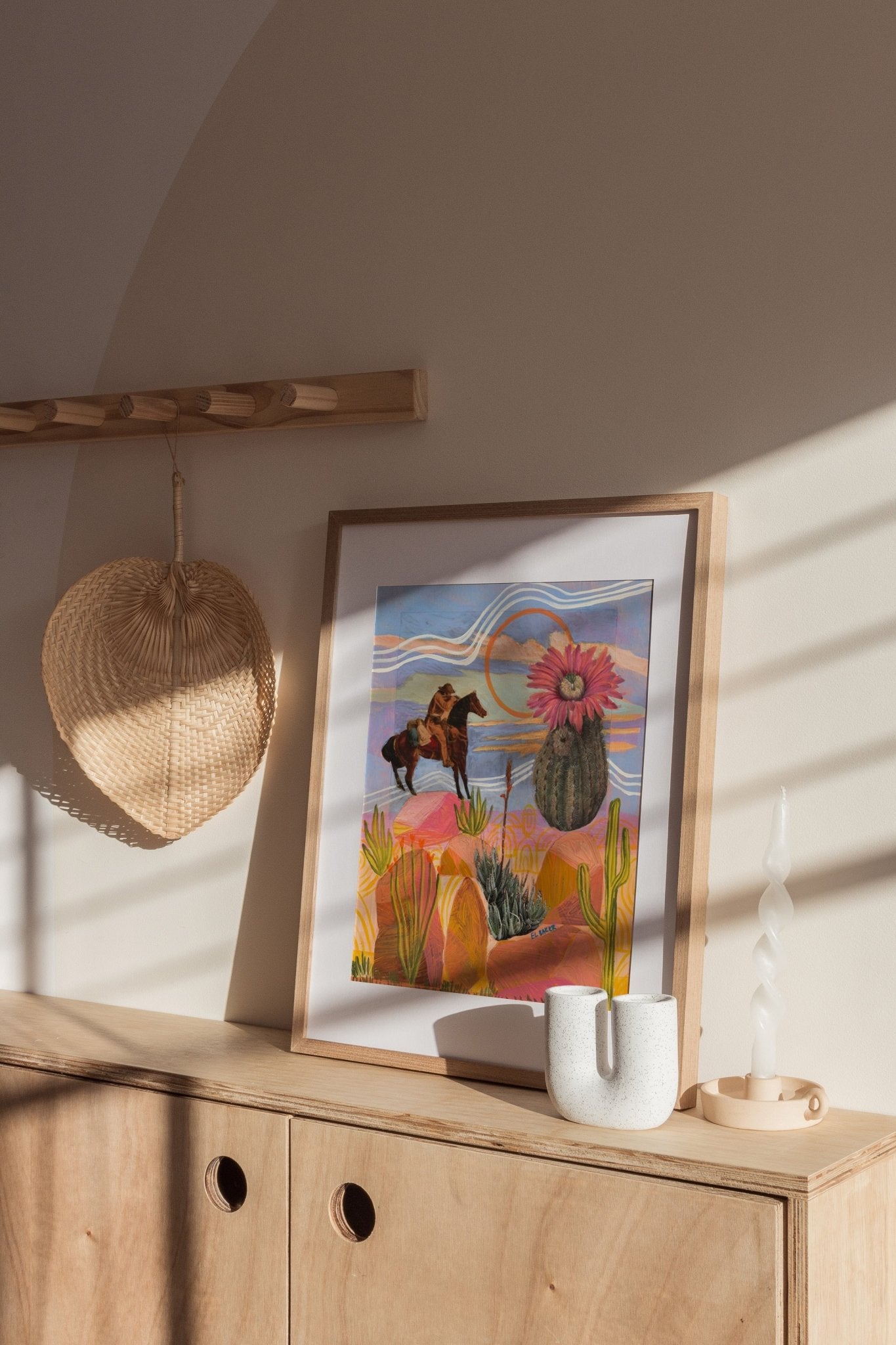 Wild West Mixed Media Collage Print - El Baker Art
