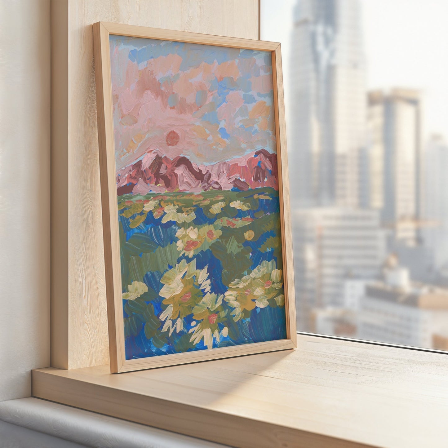 Wildflower Mountain Landscape Print - El Baker Art