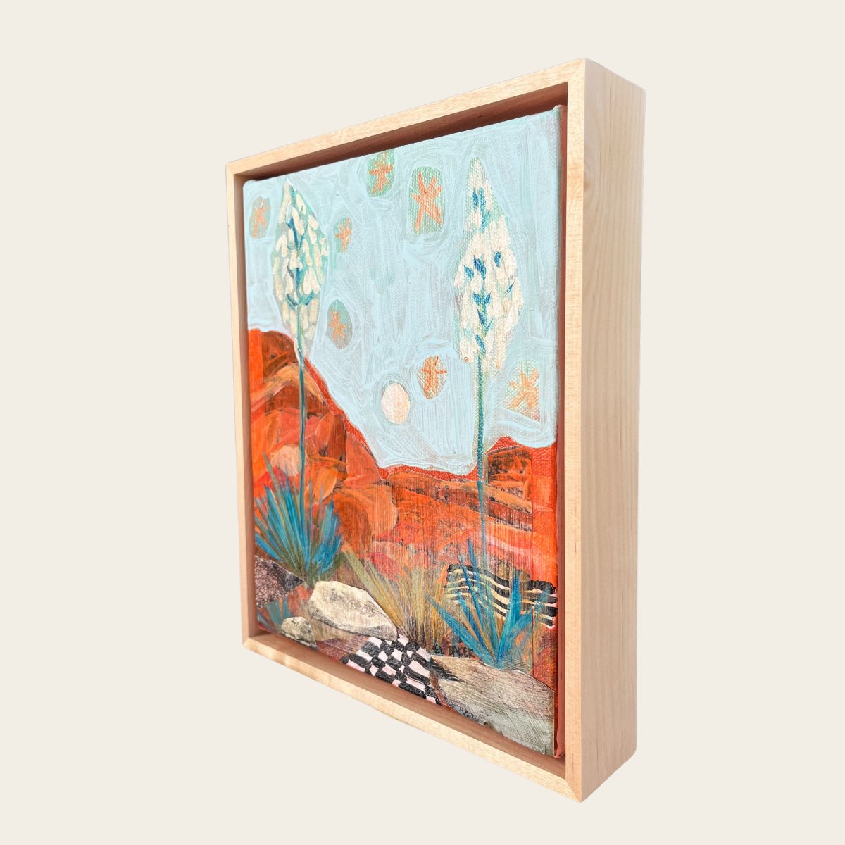 Yucca Night Sky Collage Original Artwork - Framed, 8x10" - El Baker Art