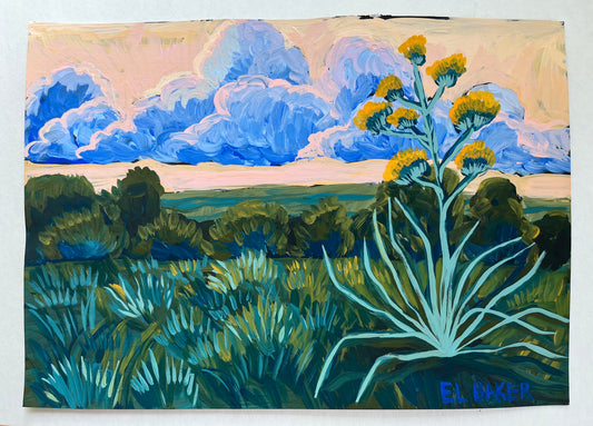 Century Plant Sunset Original Artwork