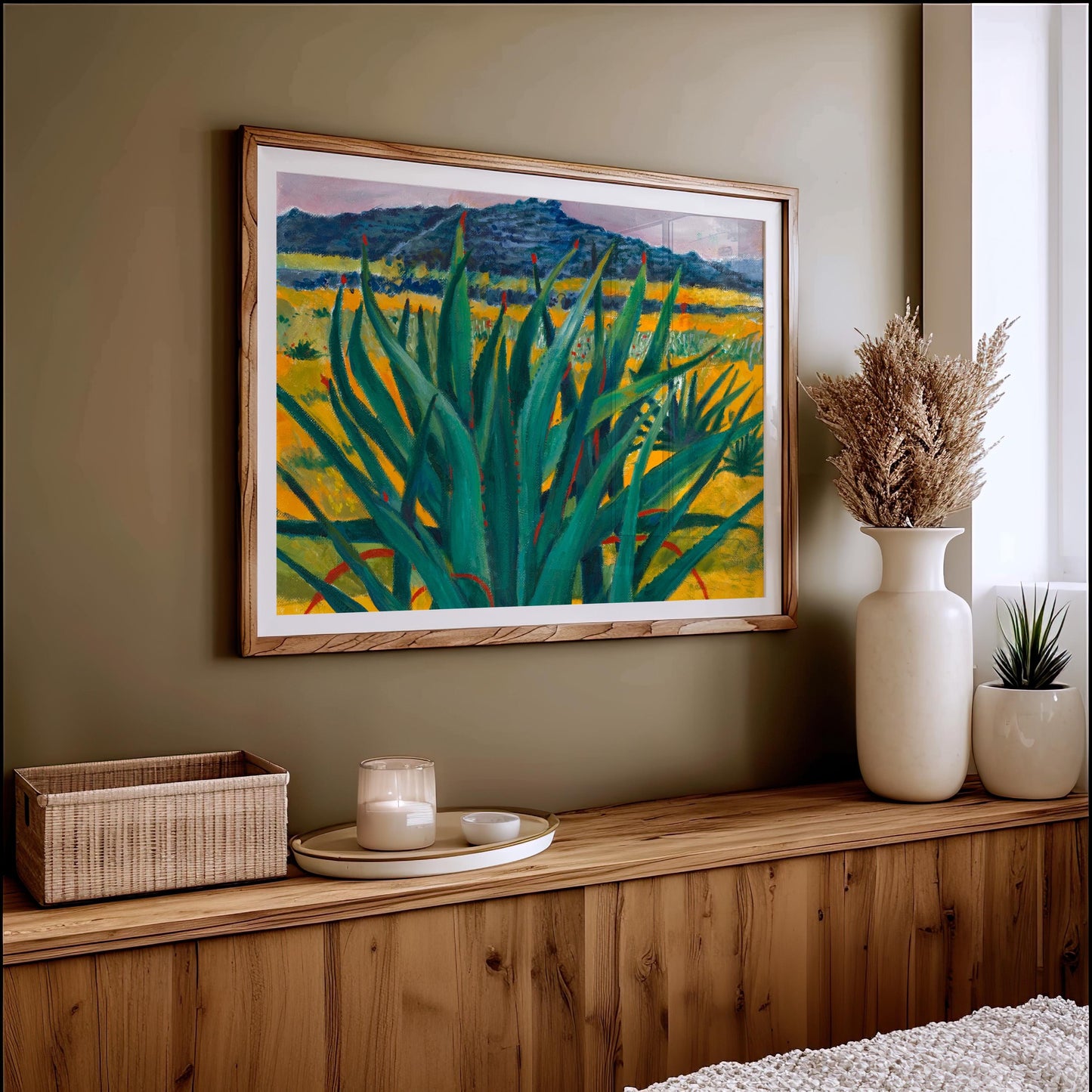 GUEST ARTIST: Agave Desert Print | Cactus Wall Art | Southwest Boho Home Decor | Nature Inspired Landscape | Unique Large Canvas Gift