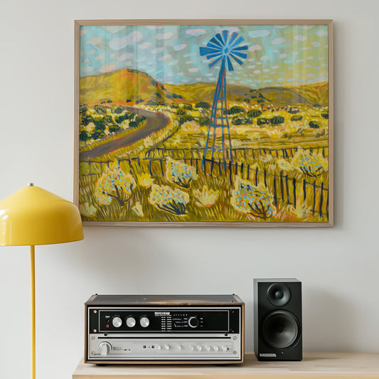 Texas Hill Country Ranch Windmill Art Print