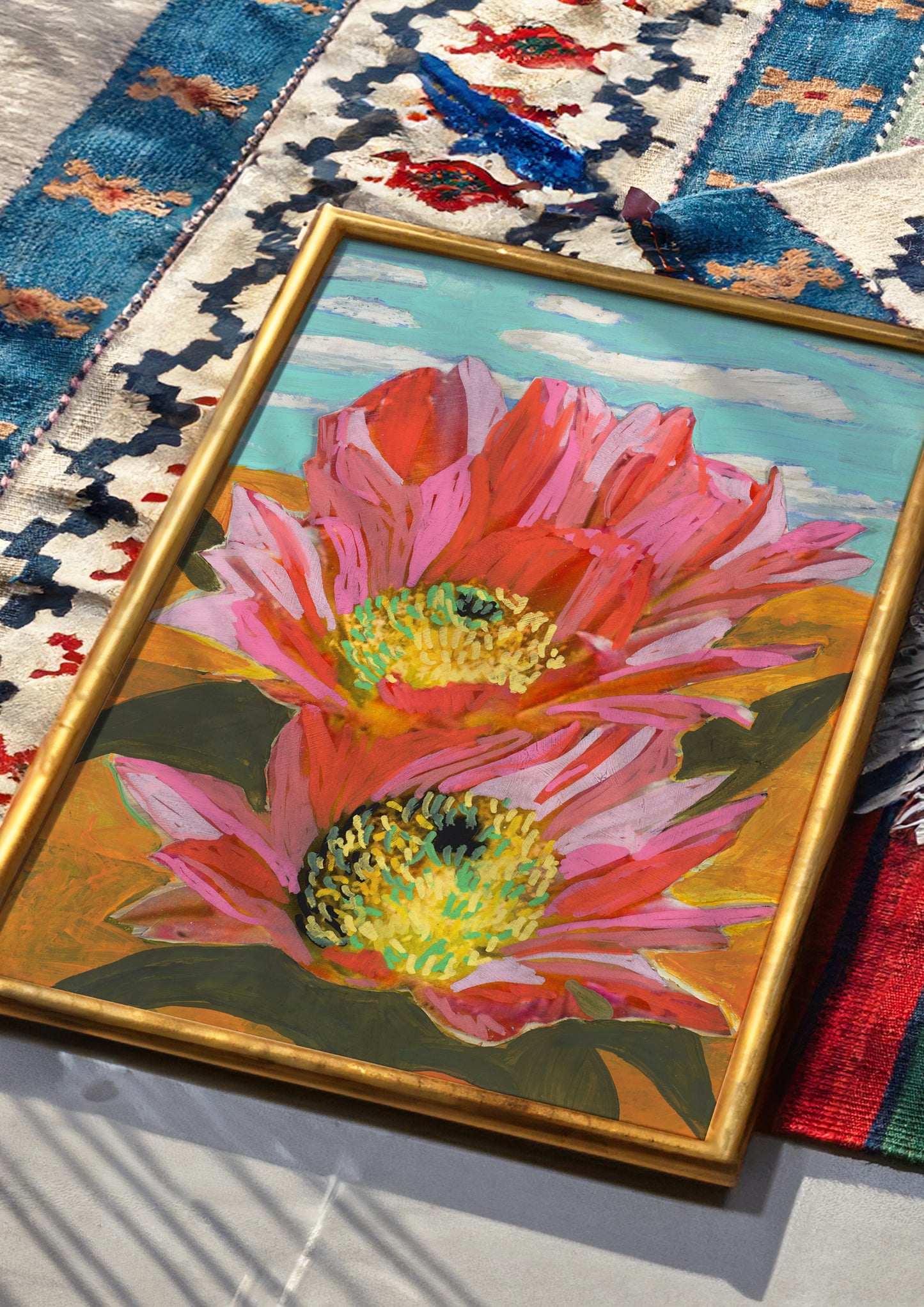 Pink Desert Cactus Flower Art Print