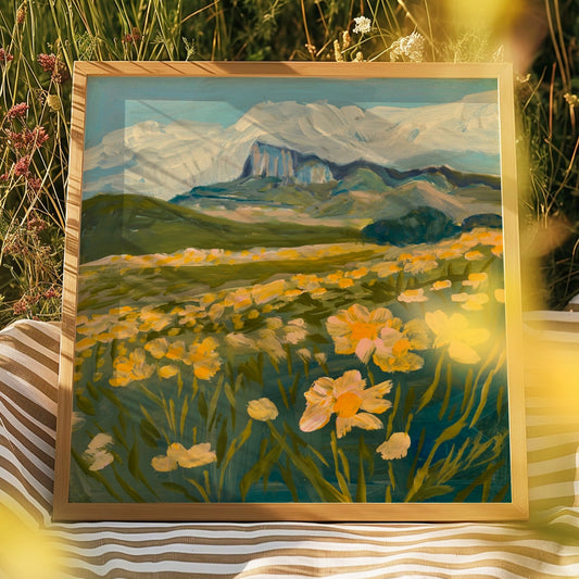 Guadalupe Mountain Print – Southwest Wall Art | Texas Desert Decor Wildflower