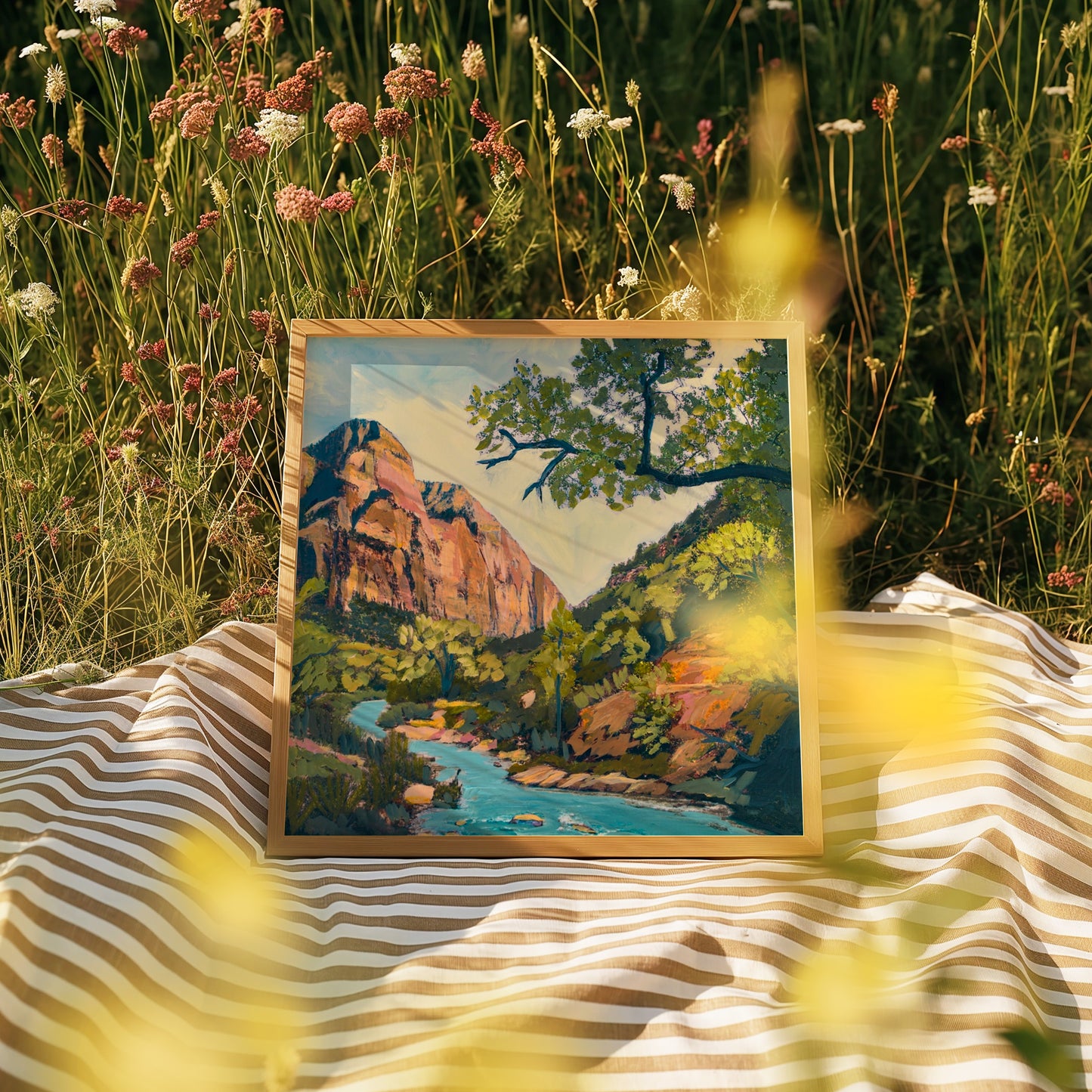 Zion Desert Landscape Collage Print