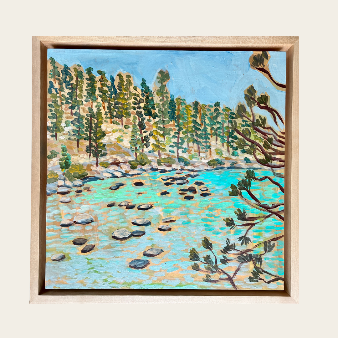 Lake Tahoe California Original Artwork - Framed, 12x12"