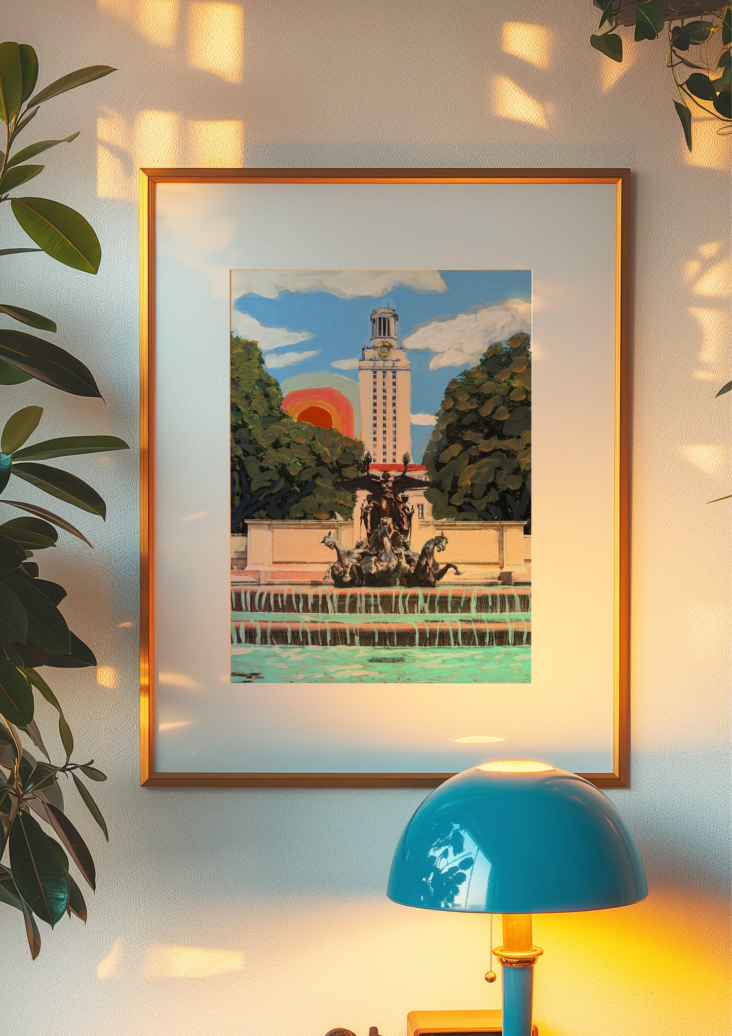 UT Austin Longhorn Rainbow Art Print