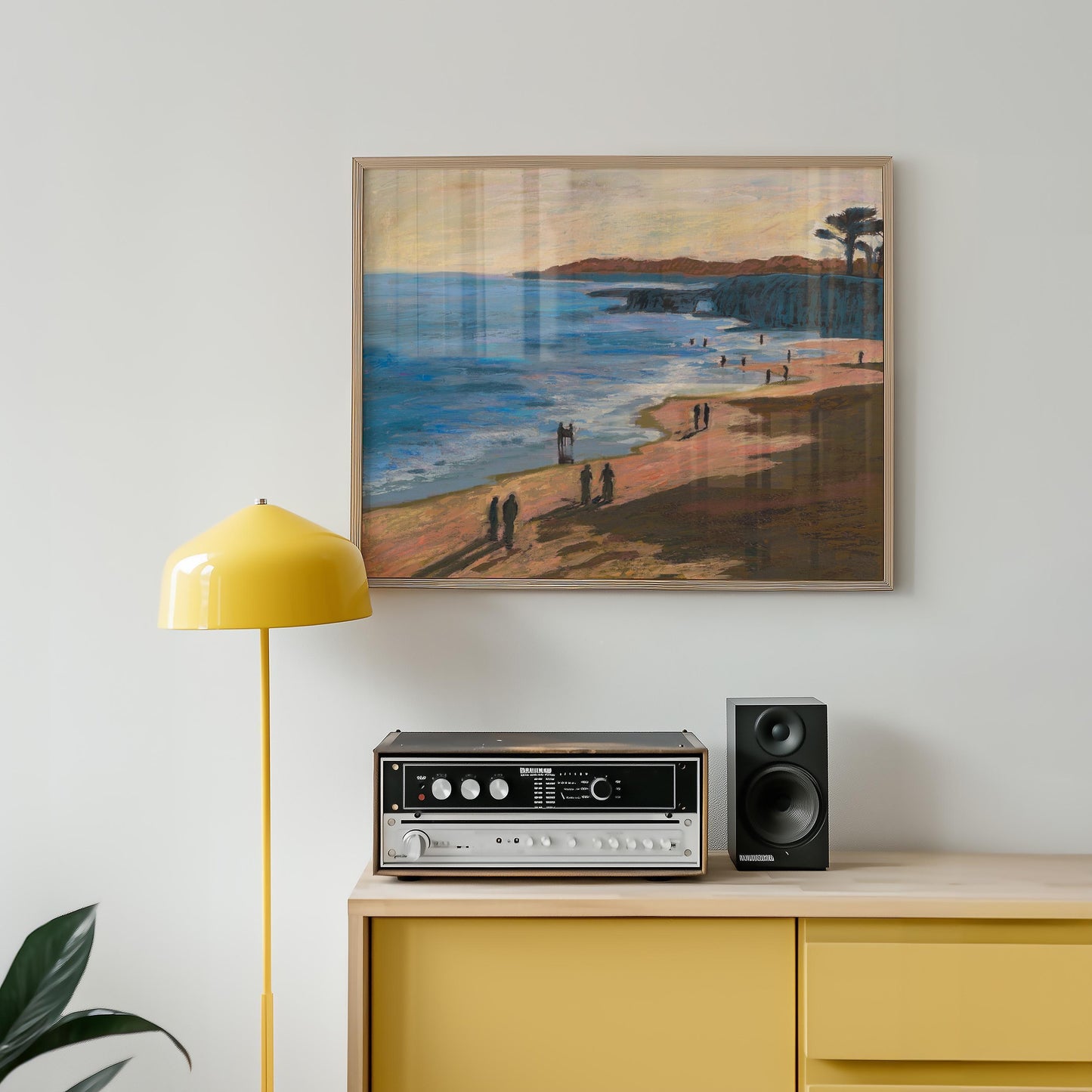 Santa Cruz Ocean Bluff Print | Mid-Century Modern Coastal Art