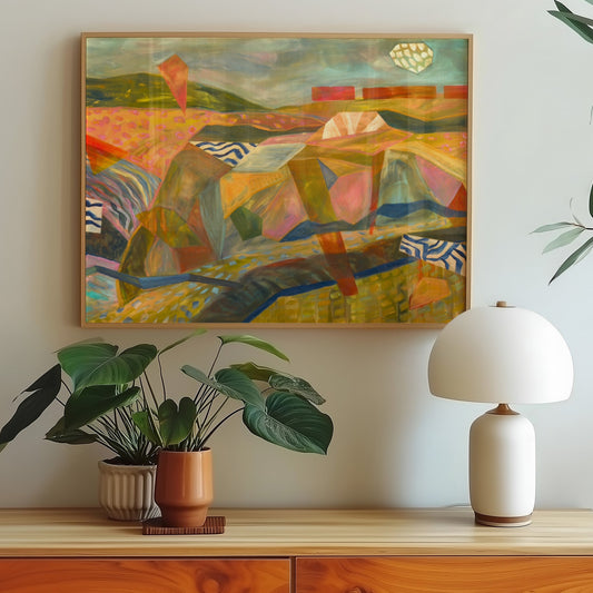 Midcentury Abstract Desert Landscape Art Print