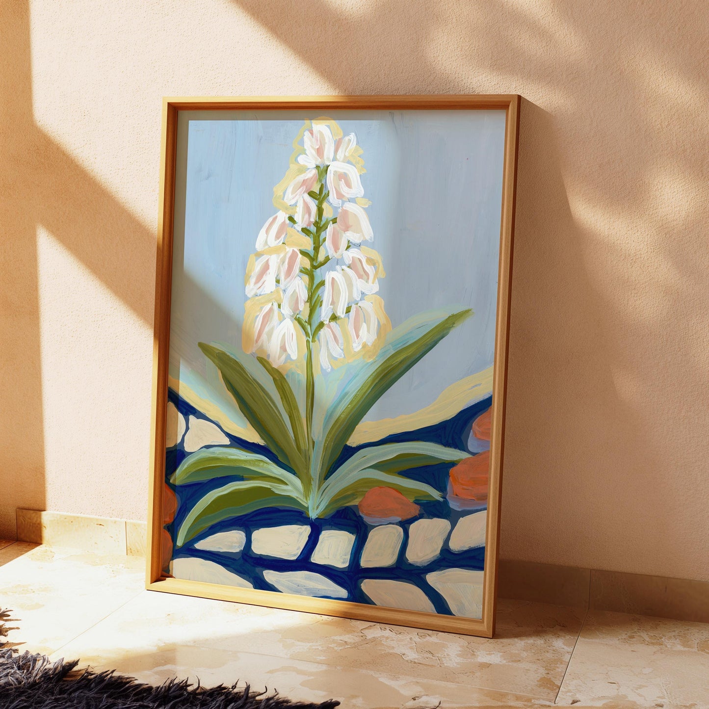 Yucca Plant Print: Desert Botanical Art, Retro Floral Landscape