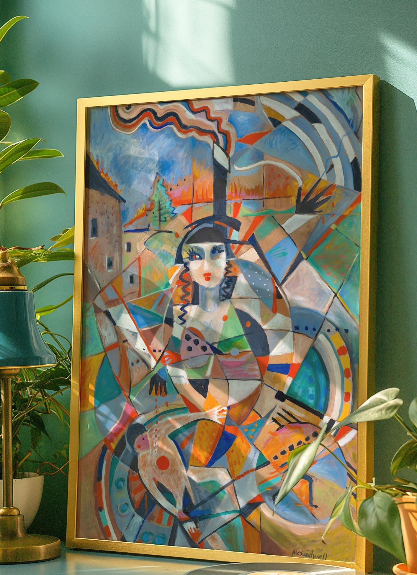 GUEST ARTIST | Abstract Woman Art Print: Mid-Century Modern, Bold Colors