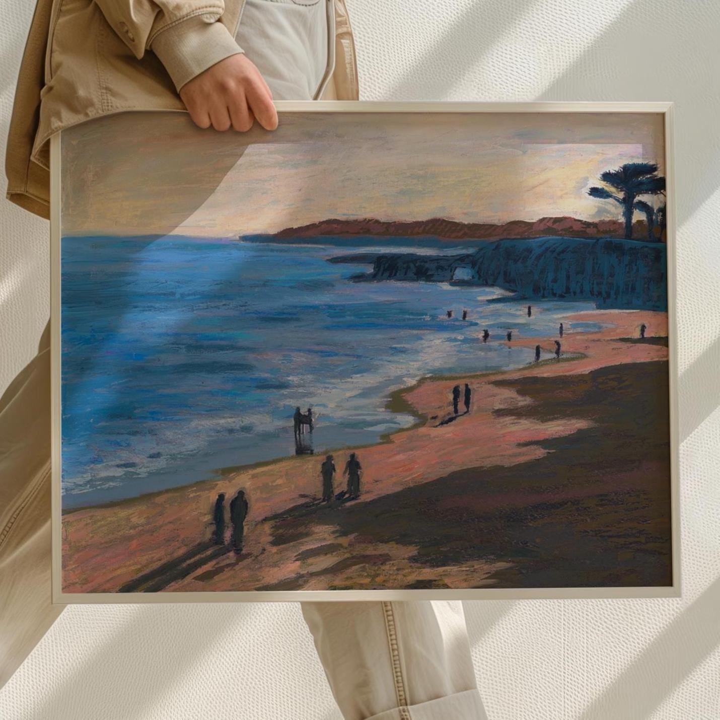 Santa Cruz Ocean Bluff Print | Mid-Century Modern Coastal Art