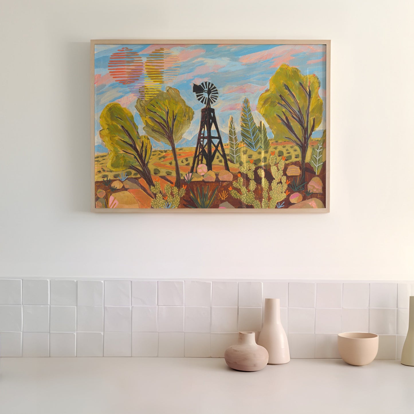 West Texas Ranch Windmill Art Print