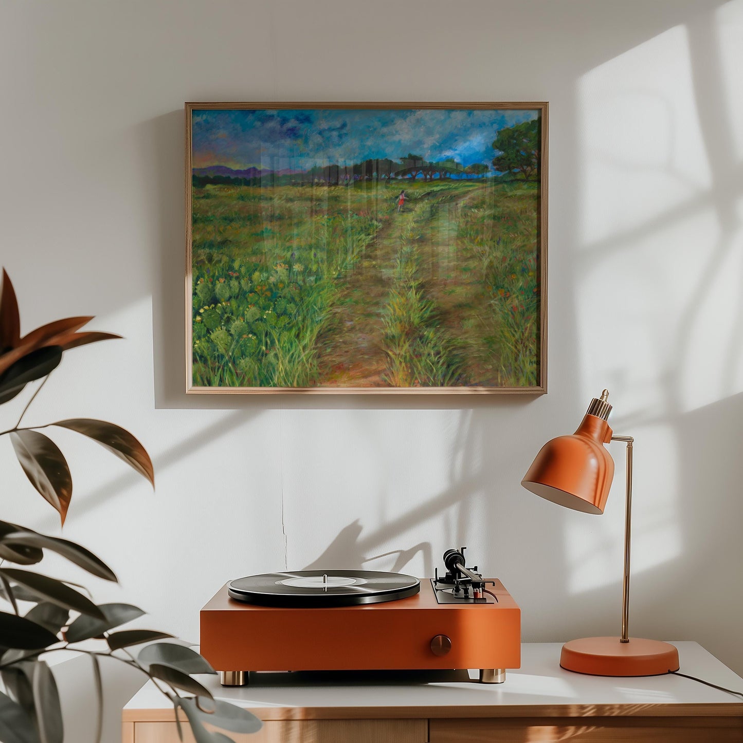 GUEST ARTIST | San Marcos Texas Wildflower Prickly Pear Cactus Nature Trail Landscape | Giclee Print | Botanical Hill Country Boho Southwest