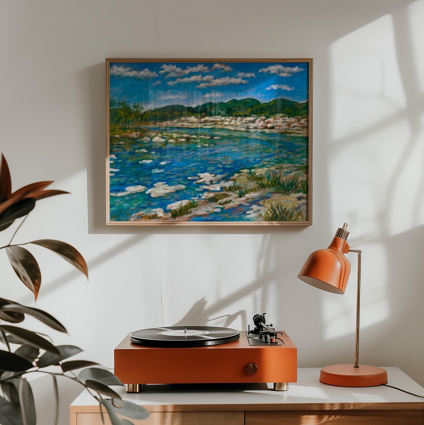 Guest Artist Texas Hill Country Print | Rio Frio Leakey Garner State Park | Landscape Painting | Vintage Nature Art | Retro