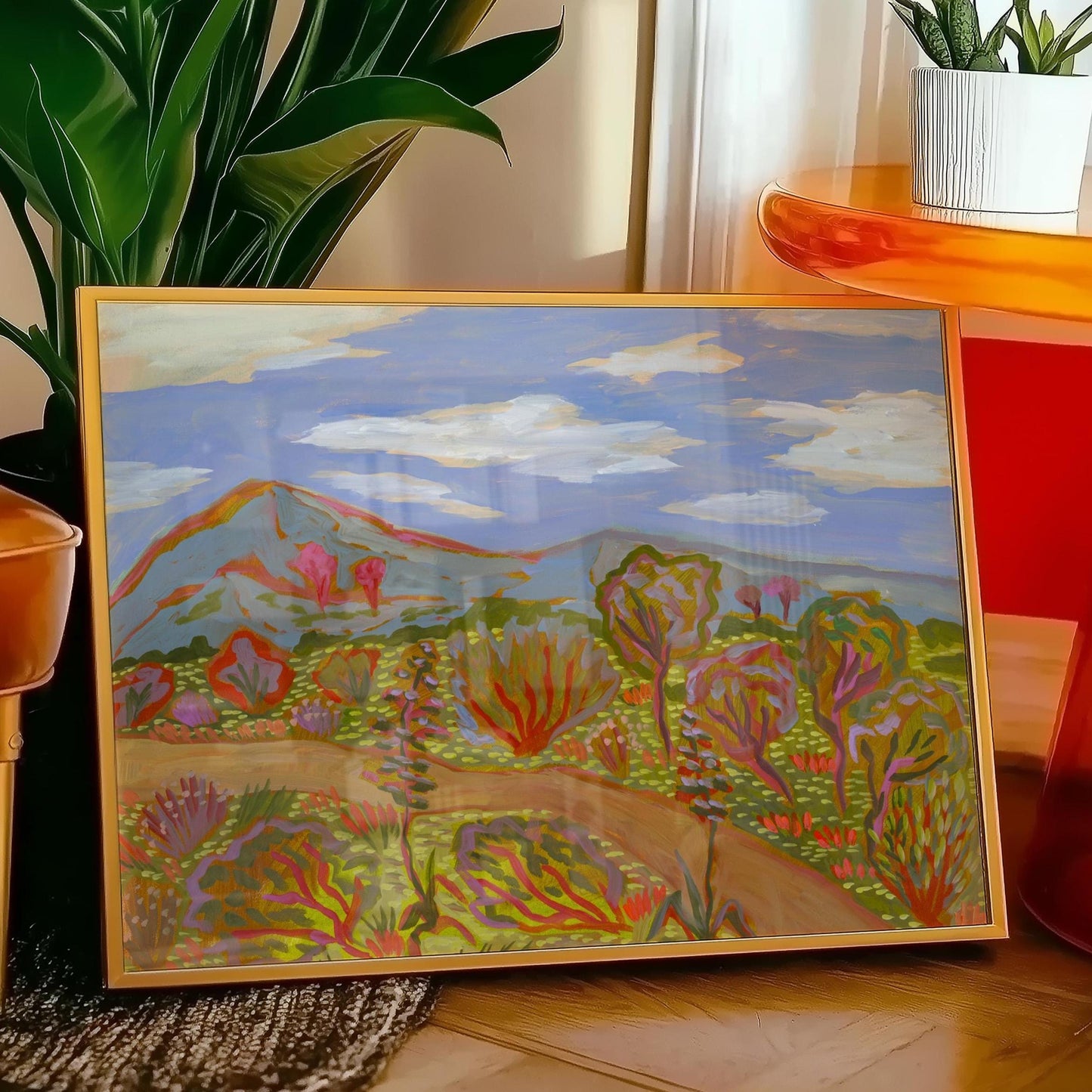 Impressionist Desert Landscape Art Print: Southwest Boho Decor