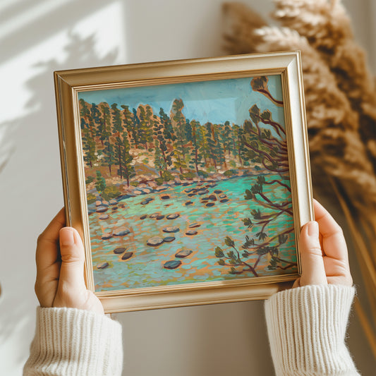 Turquoise Waters of Lake Tahoe California Art Print