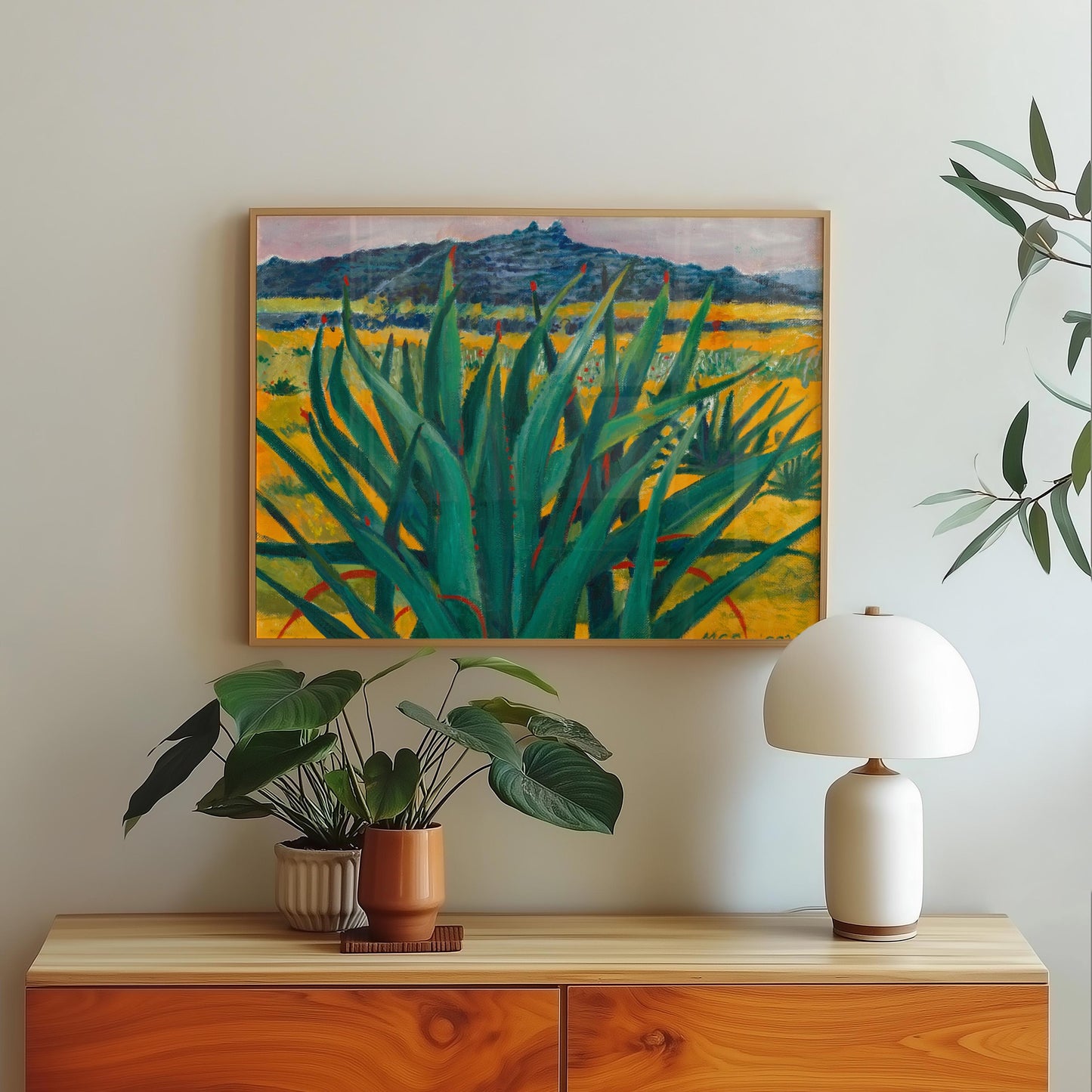 GUEST ARTIST: Agave Desert Print | Cactus Wall Art | Southwest Boho Home Decor | Nature Inspired Landscape | Unique Large Canvas Gift