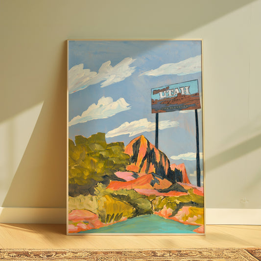 Welcome to Utah Zion National Park Art Print