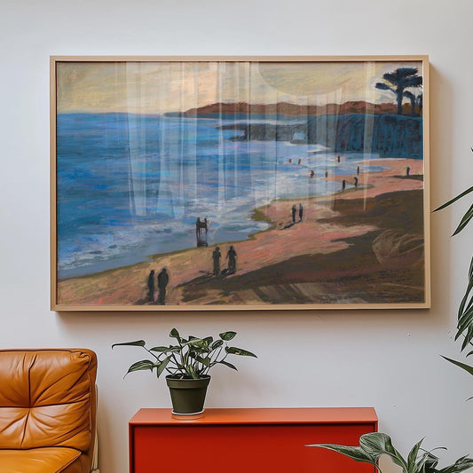 Santa Cruz Ocean Bluff Print | Mid-Century Modern Coastal Art