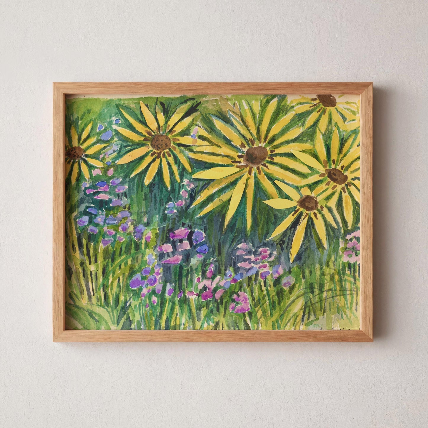 GUEST ARTIST | Texas Wildflowers Watercolor Print | Botanical Daisies Art
