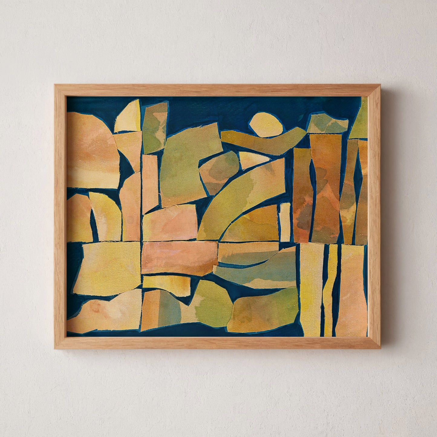 Modern Abstract Art Print – Navy Wall Art With Organic Shapes & Midcentury Modern Style