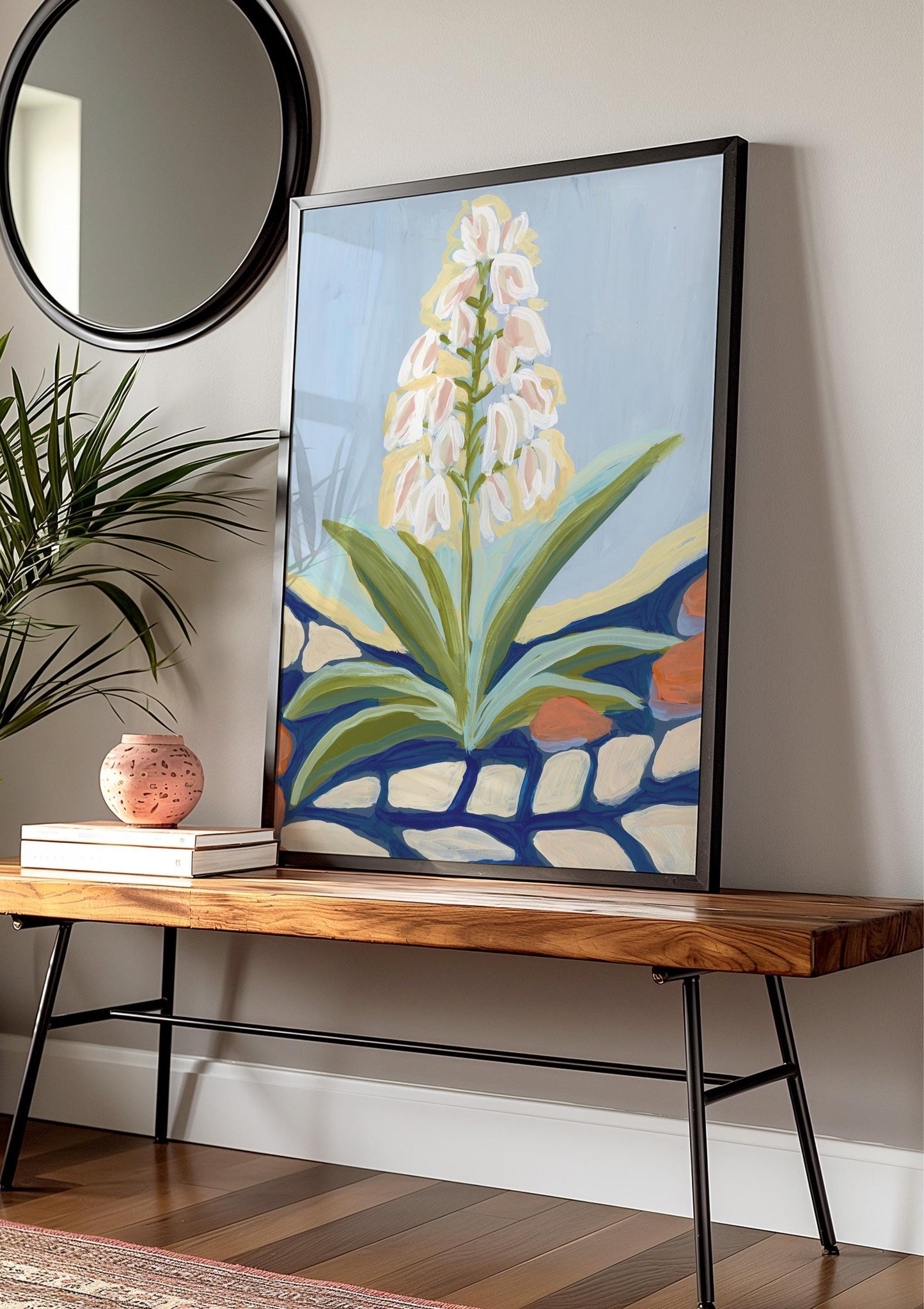 Yucca Plant Print: Desert Botanical Art, Retro Floral Landscape