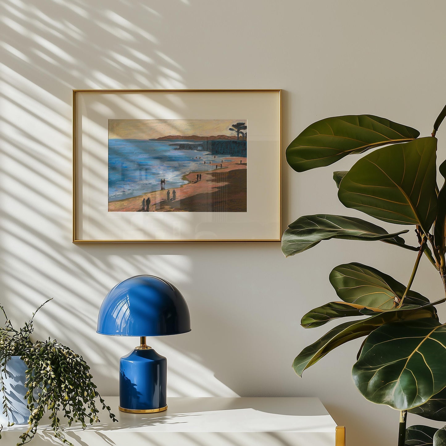 Santa Cruz Ocean Bluff Print | Mid-Century Modern Coastal Art