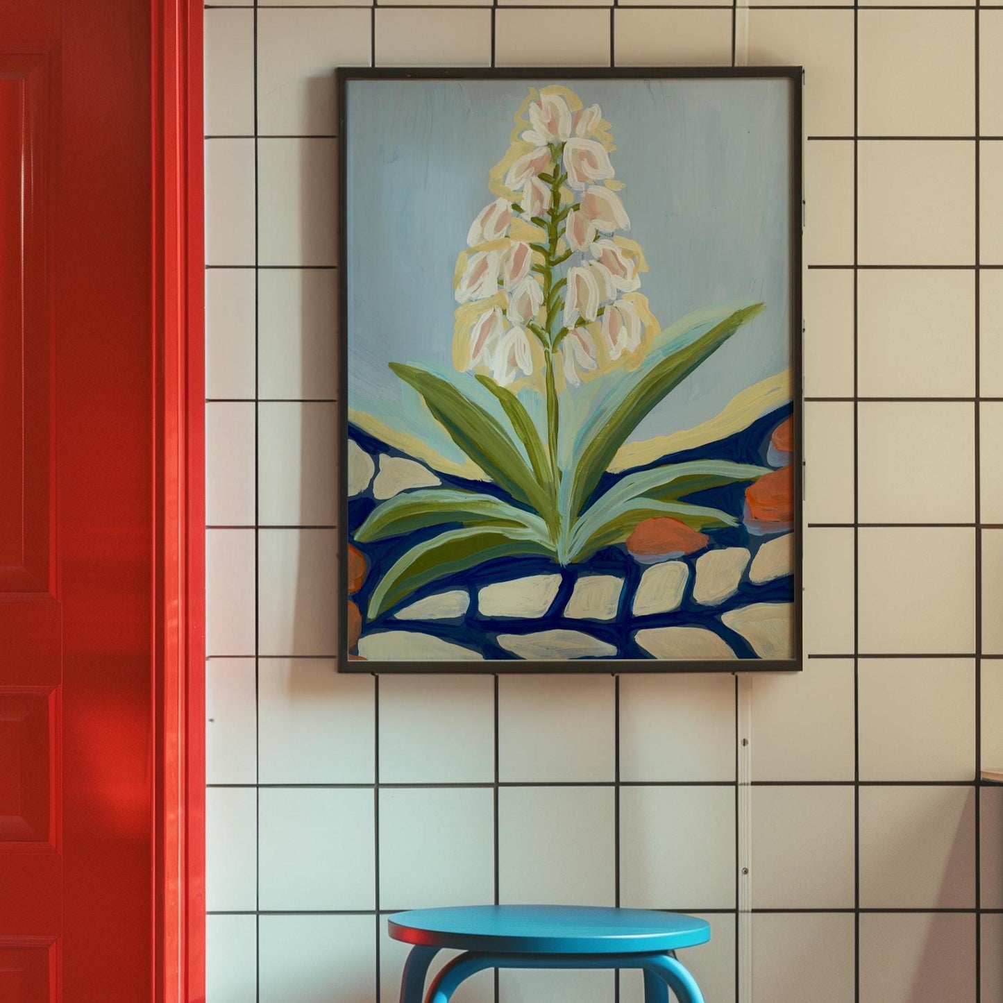 Yucca Plant Print: Desert Botanical Art, Retro Floral Landscape