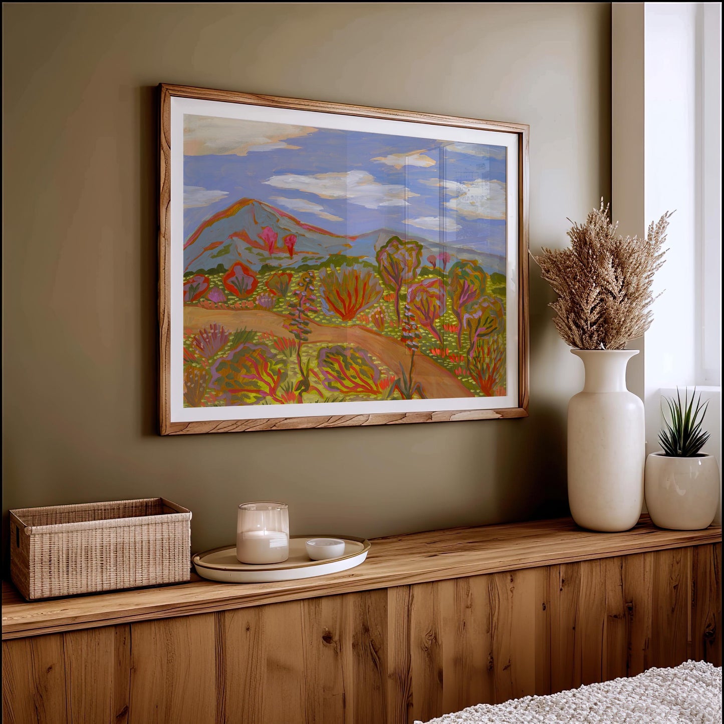 Impressionist Desert Landscape Art Print: Southwest Boho Decor