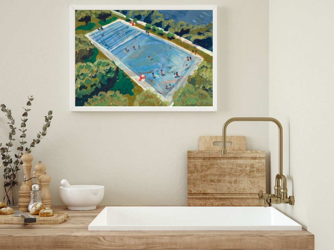 Austin Deep Eddy Swimming Pool Print - El Baker Art