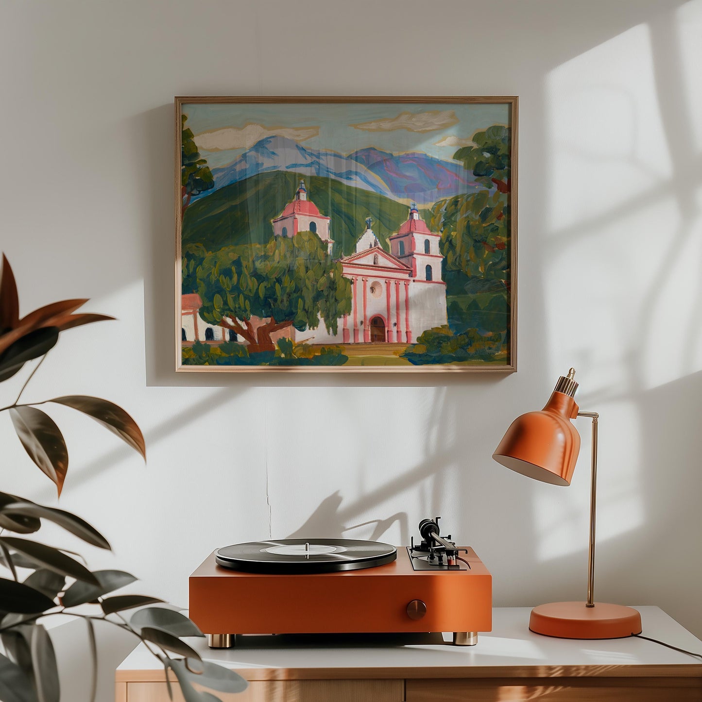 Santa Barbara Mission Print | Vintage California Architecture Poster
