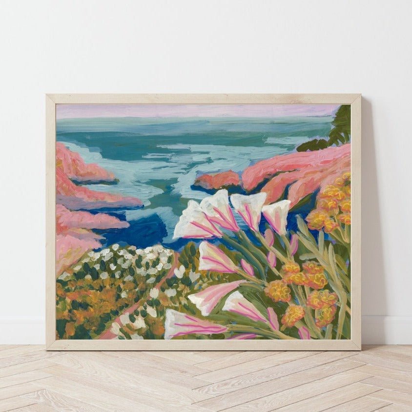 California Beach Flowers Print - El Baker Art